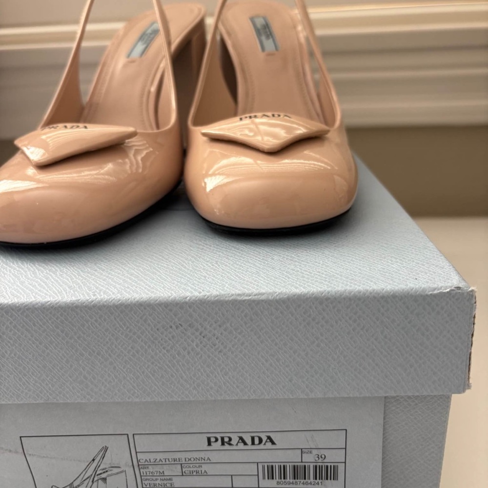 Prada Women's Beige Slingback Heels - Picture 3 of 5